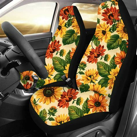 Fabric high-elasticity 100 polyester fabric with AZO. . Sunflower car seat covers